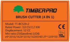 TIMBERPRO – 2in1 - Bosmaaier - Kantenmaaier - Benzine - 52 Cc - Draad En Mes - 3,0 PK -Tuinwinkel 1200x721 2