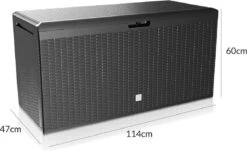 Prosperplast Opbergbox Met Deksel – Waterdicht Wielen 290 L -Antraciet -Tuinwinkel 1200x732