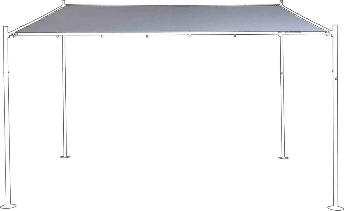 SORARA® Reservedoek Voor Halve Milano - Grijs - 285 X 400 Cm. 1 SORARA® Reservedoek Voor Halve Milano - Grijs - 285 X 400 Cm.