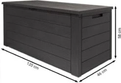 Merkloos Woody Tuin Opbergbox - 324 Liter 45x120x60 Cm - Tuinkussenbox - Antraciet/bruin 21 Merkloos Woody Tuin Opbergbox - 324 Liter 45x120x60 Cm - Tuinkussenbox - Antraciet/bruin -Tuinwinkel 1200x823 1
