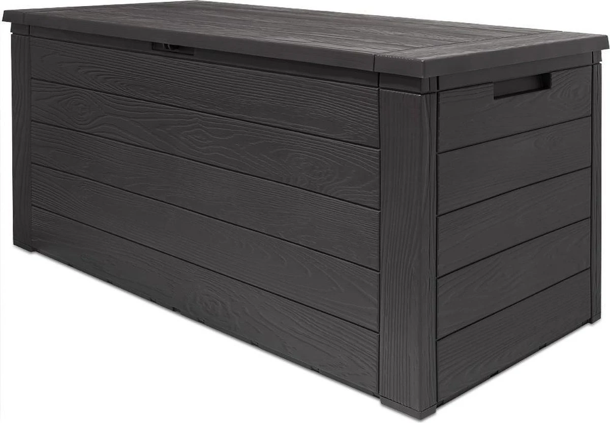 Merkloos Woody Tuin Opbergbox - 324 Liter 45x120x60 Cm - Tuinkussenbox - Antraciet/bruin 1 Merkloos Woody Tuin Opbergbox - 324 Liter 45x120x60 Cm - Tuinkussenbox - Antraciet/bruin