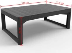 Allibert Lyon Tuintafel - 116x71,5x66/40 Cm - Grafiet -Tuinwinkel 1200x881