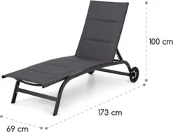 Blumfeldt Limala Tuinstoel - Ligstoel - Relaxstoel - Rugleuning In 6 Standen Verstelbaar - 2 Vielen - Draagkracht: Max. 150 Kg -Tuinwinkel 1200x918