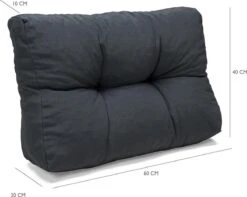 Palletkussen Basic Comfort Rugdeel Halve Pallet Lengte Grijs 60x40x10/20cm -Tuinwinkel 1200x955