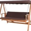 Outsunny Hollywoodschommel Hout Tuinschommel Schommelbank Ligfunctie 3 Personen 84A-185