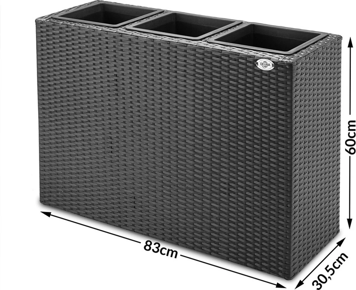 Casaria Staande Plantenbak – Met Waterafvoer 83x30,5x60cm - Zwart 5 Casaria Staande Plantenbak – Met Waterafvoer 83x30,5x60cm - Zwart - Afbeelding 5