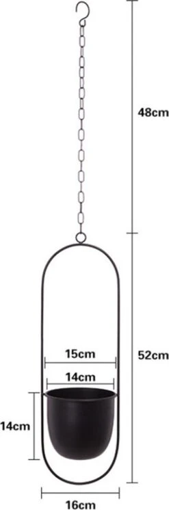 Be-Inspired® Hangende Bloempot Ovaal - Bloempot Binnen - Voor Hangplant – Plant Bloem Pot Met Opknoping – Plantenhanger - Plantenbak - Industrieel – Scandinavisch - Metaal - Zwart 12 Be-Inspired® Hangende Bloempot Ovaal - Bloempot Binnen - Voor Hangplant – Plant Bloem Pot Met Opknoping – Plantenhanger - Plantenbak - Industrieel – Scandinavisch - Metaal - Zwart -Tuinwinkel 398x1200