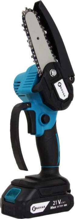 NovarGarden® Mini Kettingzaag NG1 - Met 2x Accu - Takkenzaag - Snoeizaag - Electrisch - Handzaag - Boomzaag - 21V -Tuinwinkel 414x1200