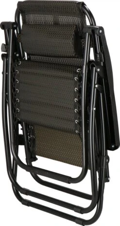 Springos Tuinstoel | Ligstoel | Opvouwbaar | Verstelbaar | Ergonomische Hoofdsteun | Bruin / Zwart -Tuinwinkel 641x1200