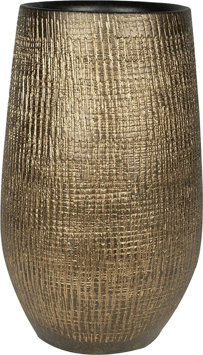 Merkloos Hoge Pot Ryan Shiny Gold 27x50 Cm Ronde Gouden Bloempot Voor Binnen 1 Merkloos Hoge Pot Ryan Shiny Gold 27x50 Cm Ronde Gouden Bloempot Voor Binnen