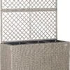 Casaria Polyrattan Bloembak – 3 Bakken Klimophek - Crème