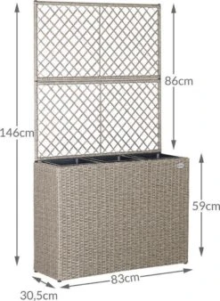 Casaria Polyrattan Bloembak – 3 Bakken Klimophek - Crème -Tuinwinkel 876x1200 1