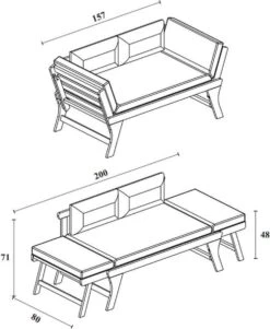 Loungebank Tuin FSC Antraciet – Makkelijk Verstelbaar Lounge Bank Balkon – Tuinbank Lounge Hardhout FSC – Perfecthomeshop -Tuinwinkel 984x1200